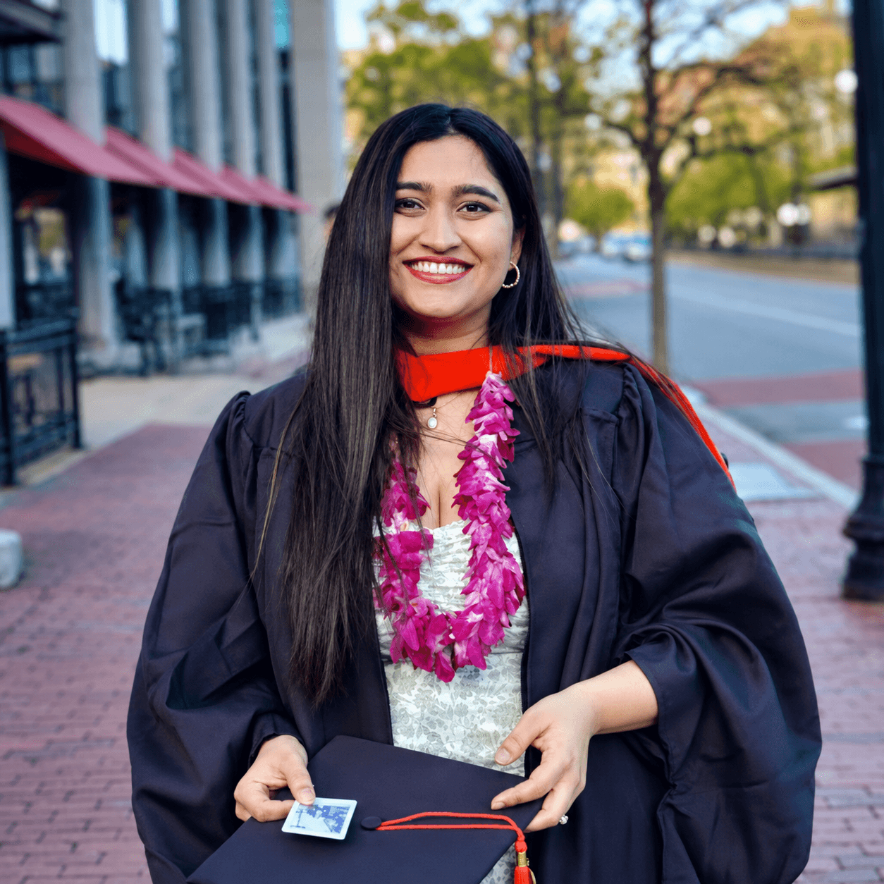 Sharvary Joshi in her graduation gown